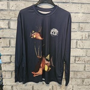GET HOOKED S.I.C. HOGFISH L/S size Large DARK BLUE NEW WITH TAGS Made in the USA